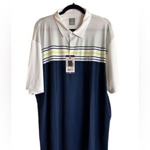 NWT Callaway Big/Tall Opti-Dry Performance Golf Polo Shirt White/Navy - Size XXL